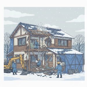 冬の解体工事